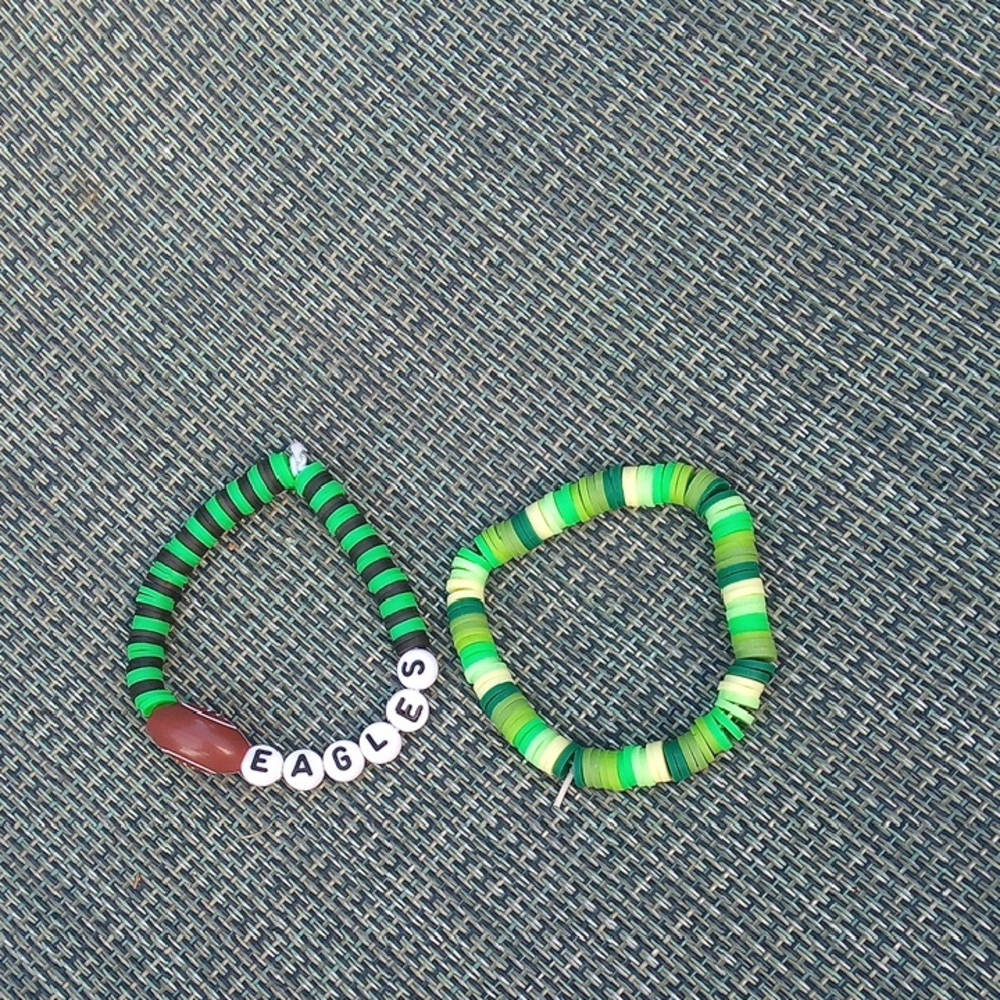 Green Beaded Kids Bracelet Set